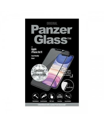 PanzerGlass E2E Super+ tempered glass with camera cover with Swarovsky crystal for iPhone XR / 11 - with black frame