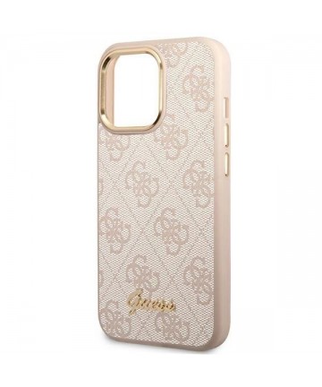 Guess 4G Vintage Gold Logo case for iPhone 14 Pro - pink