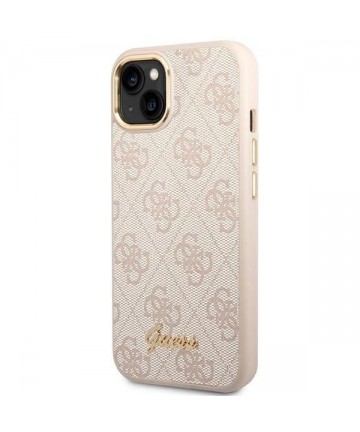 Guess 4G Vintage Gold Logo case for iPhone 14 - pink