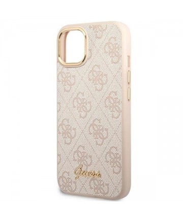 Guess 4G Vintage Gold Logo case for iPhone 14 - pink