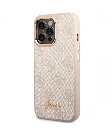 Guess 4G Vintage Gold Logo case for iPhone 14 Pro Max - pink