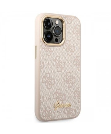 Guess 4G Vintage Gold Logo case for iPhone 14 Pro Max - pink