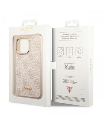 Guess 4G Vintage Gold Logo case for iPhone 14 Pro Max - pink