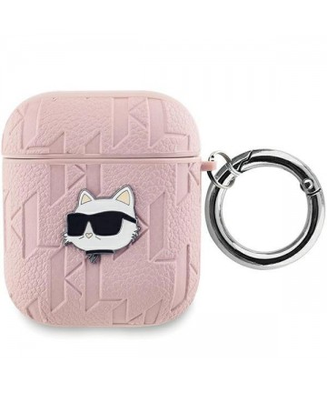 Karl Lagerfeld Monogram Choupette Head case for AirPods 1 / 2 - pink