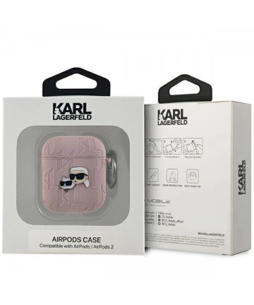 Karl Lagerfeld Monogram Karl & Choupette Head case for AirPods 1 / 2 - pink