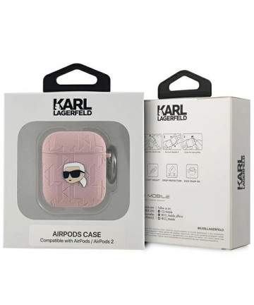 Karl Lagerfeld Monogram Karl Head case for AirPods 1 / 2 - pink