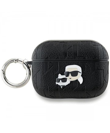 Karl Lagerfeld Monogram Karl & Choupette Head Case for AirPods Pro 2 - Black