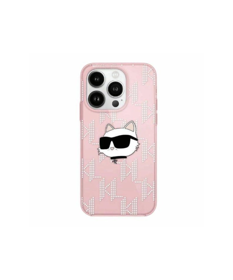 Karl Lagerfeld IML Choupette Head & Monogram case for iPhone 14 Pro - pink