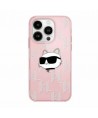 Karl Lagerfeld IML Choupette Head & Monogram case for iPhone 14 Pro Max - pink