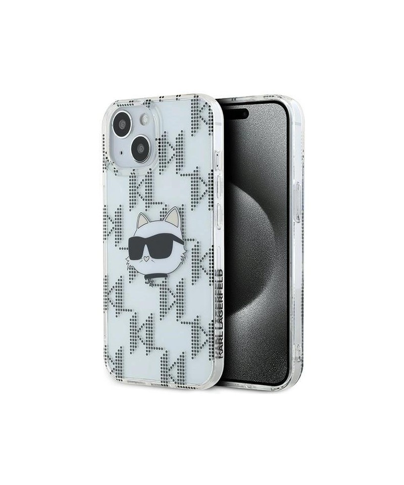 Karl Lagerfeld IML Choupette Head & Monogram case for iPhone 15 / 14 / 13 - transparent