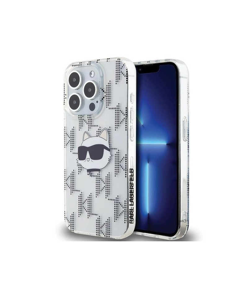 Karl Lagerfeld IML Choupette Head & Monogram case for iPhone 15 Pro Max - transparent