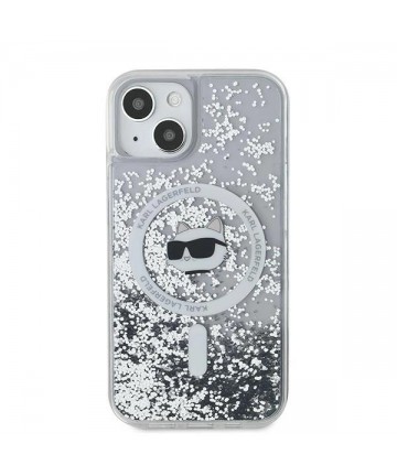 Karl Lagerfeld Liquid Glitter Choupette Head MagSafe case for iPhone 13 - transparent