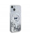 Karl Lagerfeld Liquid Glitter Choupette Head MagSafe case for iPhone 14 / 15 / 13 - transparent