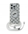 Karl Lagerfeld IML Crossbody Monogram Karl & Choupette Head MagSafe Case for iPhone 15 Pro - Transparent