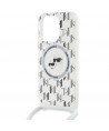 Karl Lagerfeld IML Crossbody Monogram Karl & Choupette Head MagSafe Case for iPhone 15 Pro - Transparent