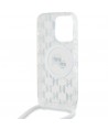 Karl Lagerfeld IML Crossbody Monogram Karl & Choupette Head MagSafe Case for iPhone 15 Pro - Transparent