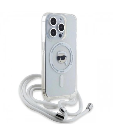 Karl Lagerfeld Crossbody IML Karl Head MagSafe case for iPhone 15 Pro - transparent