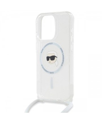 Karl Lagerfeld Crossbody IML Karl Head MagSafe case for iPhone 15 Pro - transparent