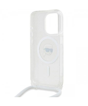 Karl Lagerfeld Crossbody IML Karl Head MagSafe case for iPhone 15 Pro - transparent