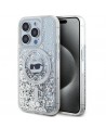 Karl Lagerfeld Liquid Glitter Choupette Head MagSafe case for iPhone 15 Pro - transparent