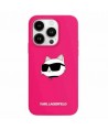 Karl Lagerfeld Silicone Choupette Head MagSafe case for iPhone 15 Pro - pink