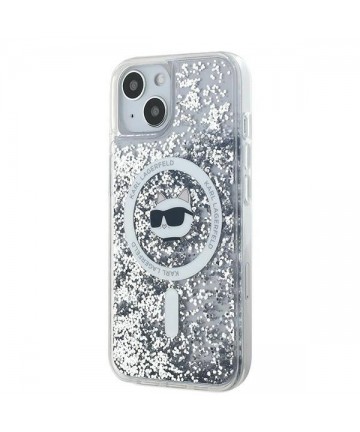 Karl Lagerfeld Liquid Glitter Choupette Head MagSafe Case for iPhone 15 Plus / 14 Plus - Transparent