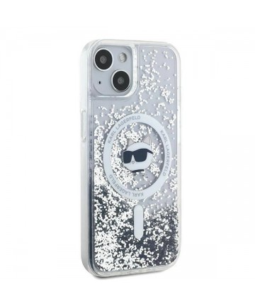 Karl Lagerfeld Liquid Glitter Choupette Head MagSafe Case for iPhone 15 Plus / 14 Plus - Transparent