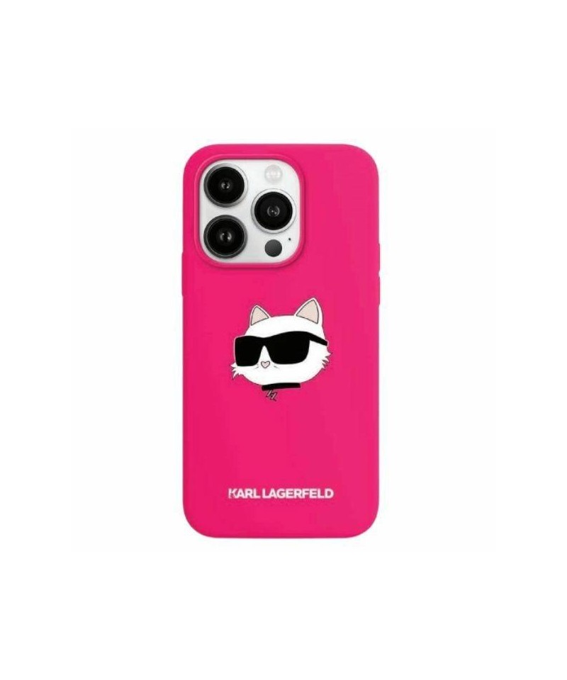 Karl Lagerfeld Silicone Choupette Head MagSafe Case for iPhone 15 Plus / 14 Plus - Pink