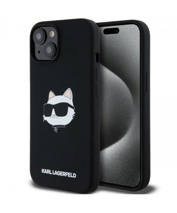 Karl Lagerfeld Silicone Choupette Head MagSafe Case for iPhone 15 Plus / 14 Plus - Black