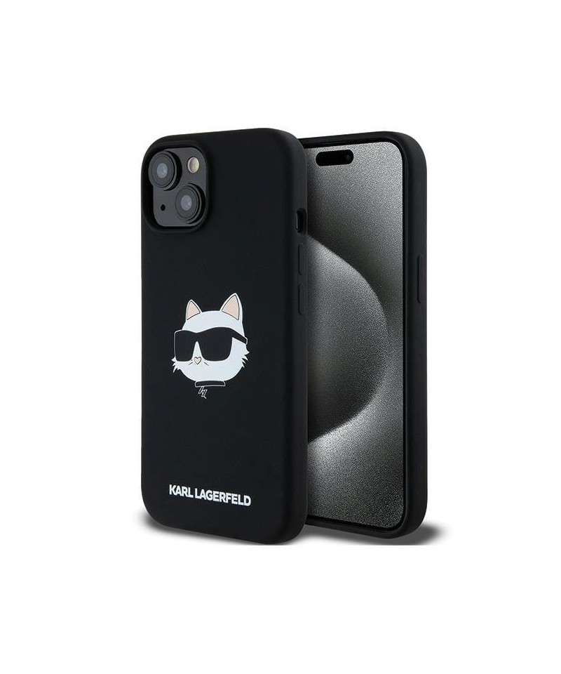 Karl Lagerfeld Silicone Choupette Head MagSafe Case for iPhone 15 Plus / 14 Plus - Black