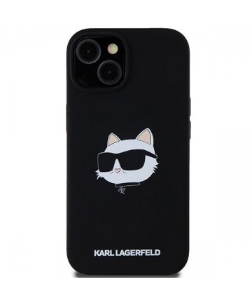 Karl Lagerfeld Silicone Choupette Head MagSafe Case for iPhone 15 Plus / 14 Plus - Black