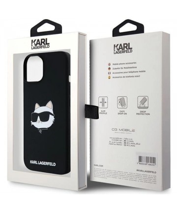 Karl Lagerfeld Silicone Choupette Head MagSafe Case for iPhone 15 Plus / 14 Plus - Black