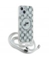 Karl Lagerfeld IML Crossbody Monogram Karl & Choupette Head MagSafe Case for iPhone 15 / 14 / 13 - Transparent
