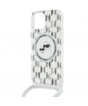 Karl Lagerfeld IML Crossbody Monogram Karl & Choupette Head MagSafe Case for iPhone 15 / 14 / 13 - Transparent