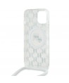 Karl Lagerfeld IML Crossbody Monogram Karl & Choupette Head MagSafe Case for iPhone 15 / 14 / 13 - Transparent
