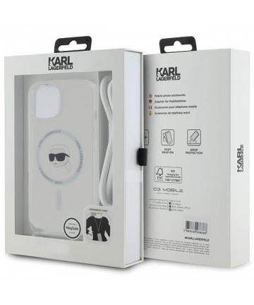 Karl Lagerfeld Crossbody IML Karl Head MagSafe case for iPhone 15 / 14 / 13 - transparent