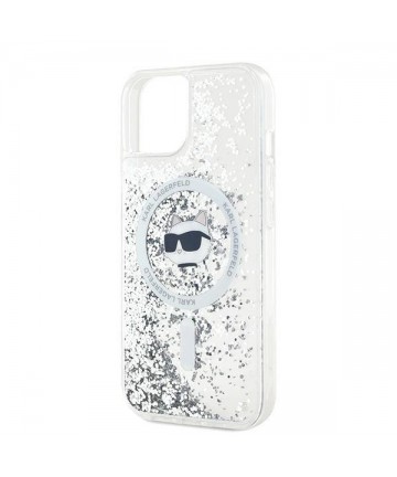 Karl Lagerfeld Liquid Glitter Choupette Head MagSafe case for iPhone 15 / 14 / 13 - transparent