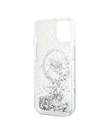 Karl Lagerfeld Liquid Glitter Choupette Head MagSafe case for iPhone 15 / 14 / 13 - transparent