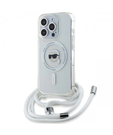 Karl Lagerfeld Crossbody IML Karl Head MagSafe case for iPhone 15 Pro Max - transparent