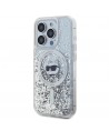 Karl Lagerfeld Liquid Glitter Choupette Head MagSafe case for iPhone 15 Pro Max - transparent
