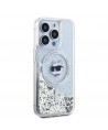 Karl Lagerfeld Liquid Glitter Choupette Head MagSafe case for iPhone 15 Pro Max - transparent