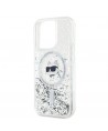 Karl Lagerfeld Liquid Glitter Choupette Head MagSafe case for iPhone 15 Pro Max - transparent