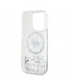 Karl Lagerfeld Liquid Glitter Choupette Head MagSafe case for iPhone 15 Pro Max - transparent
