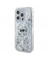 Karl Lagerfeld Liquid Glitter Karl Head MagSafe case for iPhone 15 Pro Max - transparent