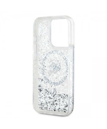 Karl Lagerfeld Liquid Glitter Karl Head MagSafe case for iPhone 15 Pro Max - transparent