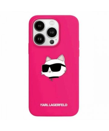Karl Lagerfeld Silicone Choupette Head MagSafe case for iPhone 15 Pro Max - pink