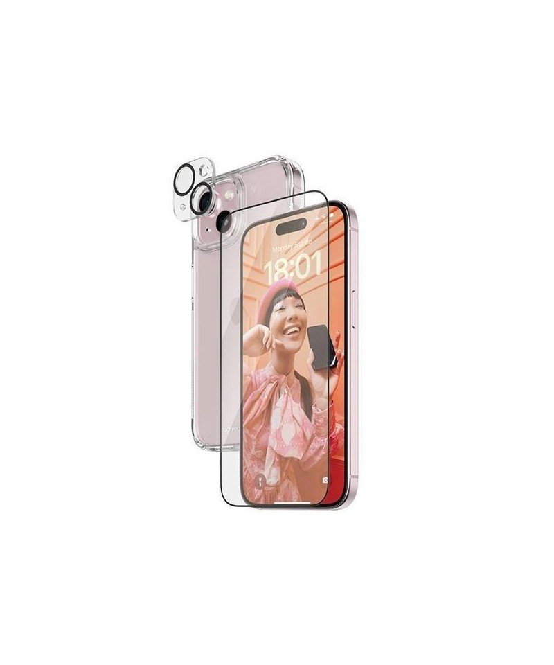PanzerGlass Bundle 3in1 set transparent case + foil + camera cover for iPhone 15 Plus