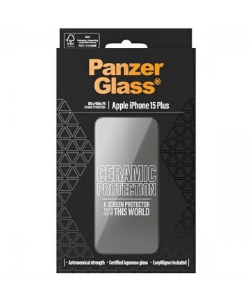 PanzerGlass Ceramic Protection ceramic glass for iPhone 15 Plus with positioner