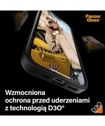 Military Grade Certified PanzerGlass ClearCase iPhone 15 Case - Transparent & Black