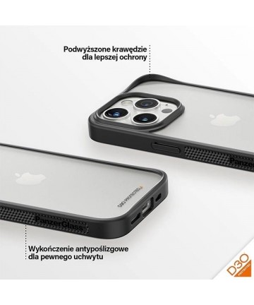 Military Grade Certified PanzerGlass ClearCase iPhone 15 Pro Case - Transparent & Black